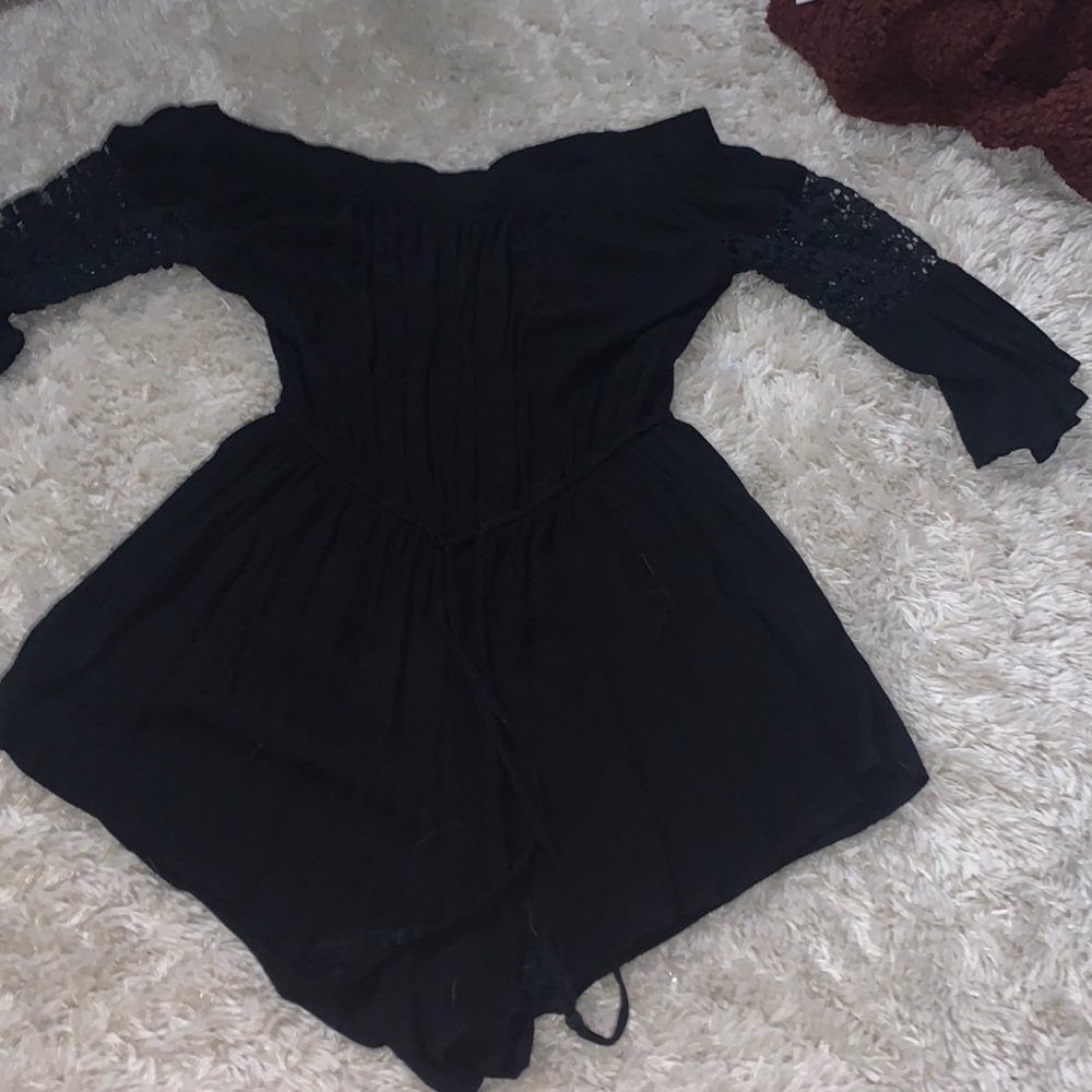 black off the shoulder romper